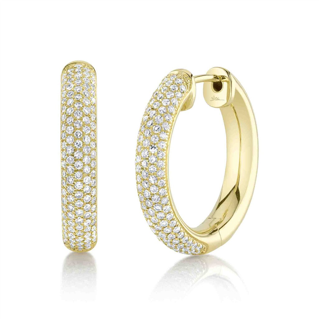14kYG Dia(0.61ctw) Pave Hoops