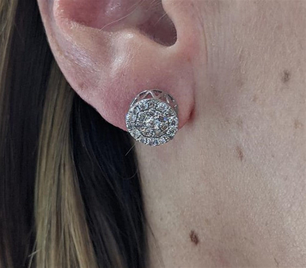 10KWG 1CTTW DIA CLUSTER EARRIN