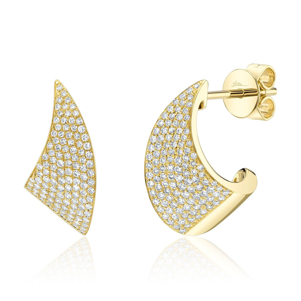 14KY 0.50CTW DIAMOND PAVE EARR