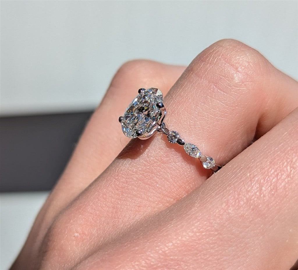 14K white gold engagement ring