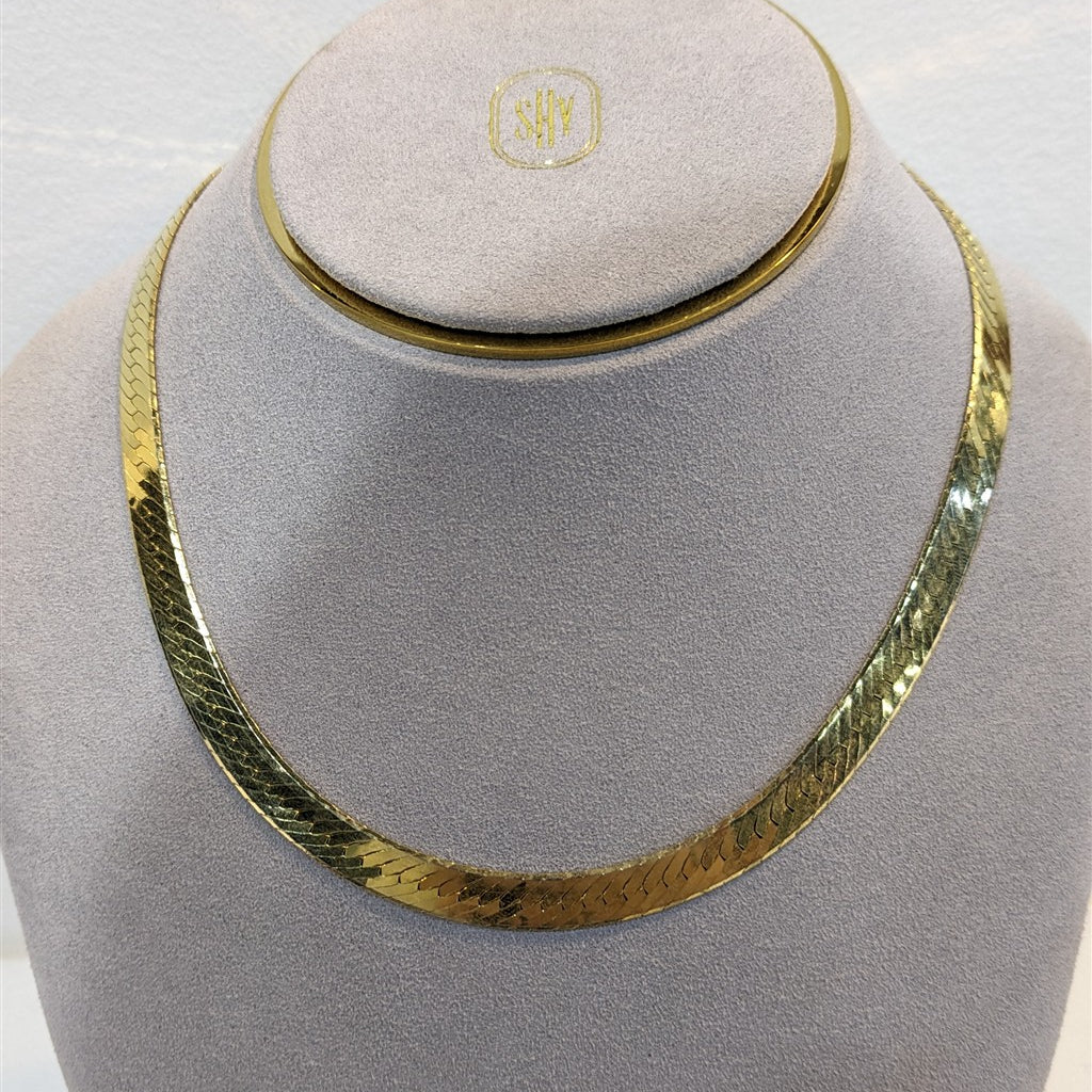 14k yg 16" Herringbone chain 6