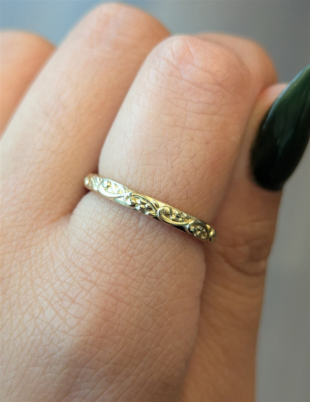 14kt yellow gold sculptural fl