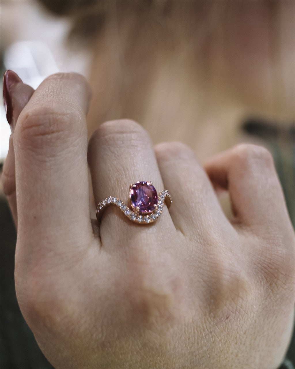 18k rg1.53ct  pink sapphire an