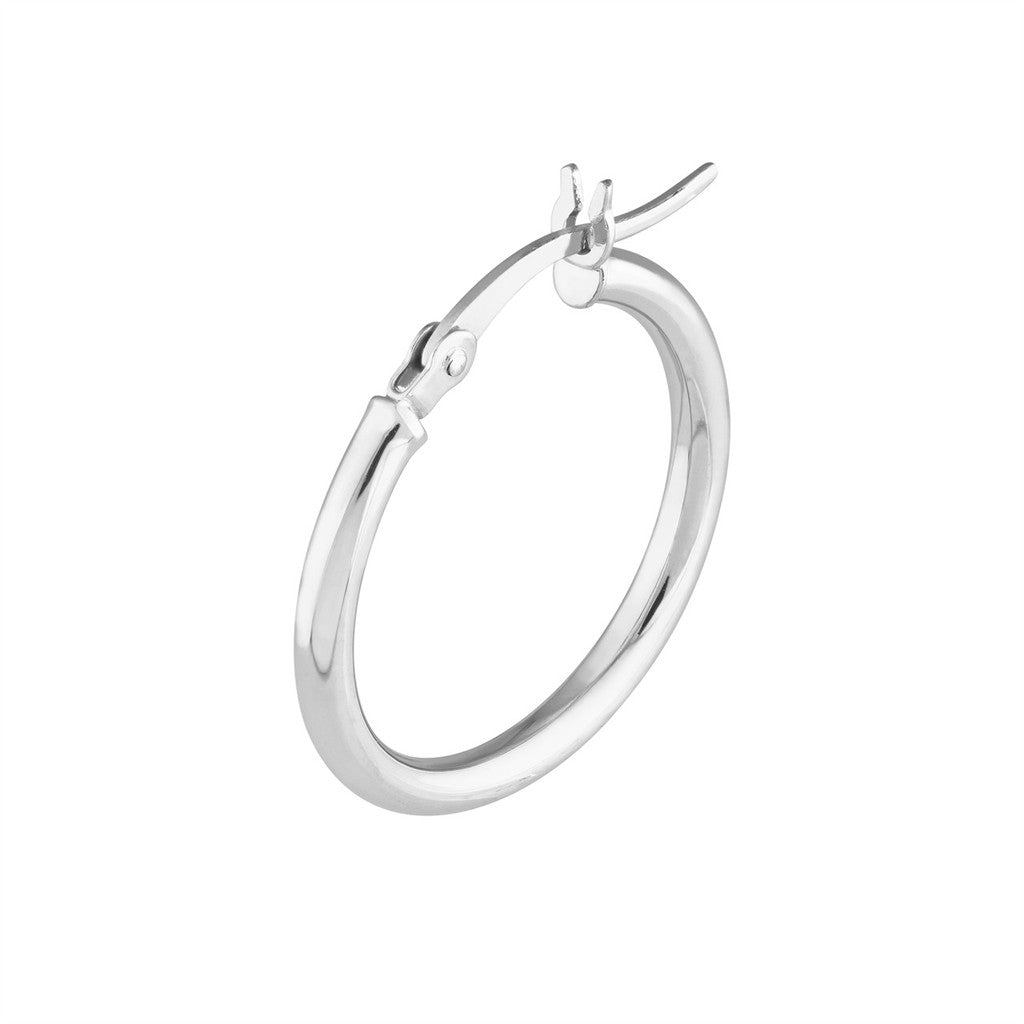 sterling silver 2x20 Round Hoo