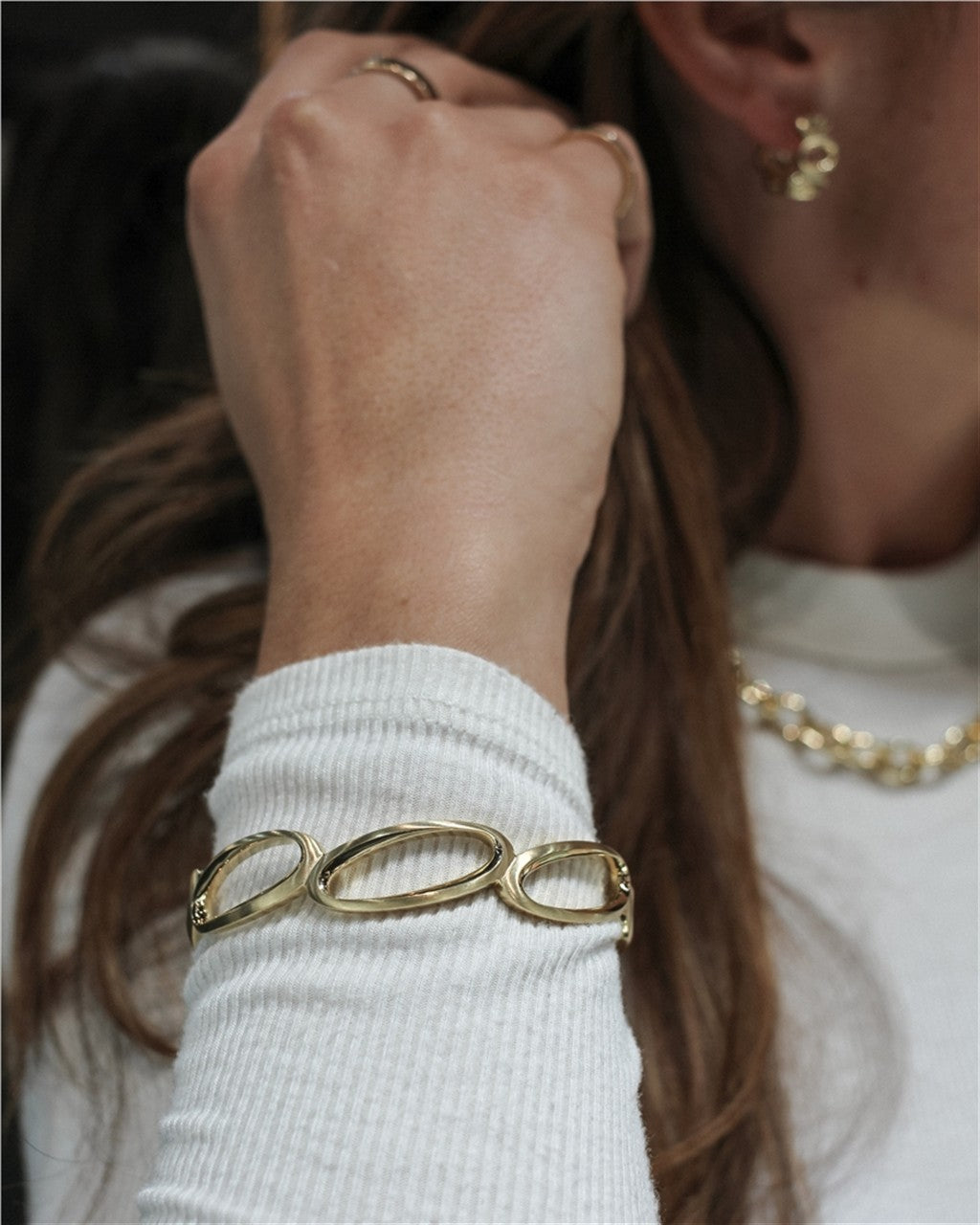 Gold plated bracelet with loop