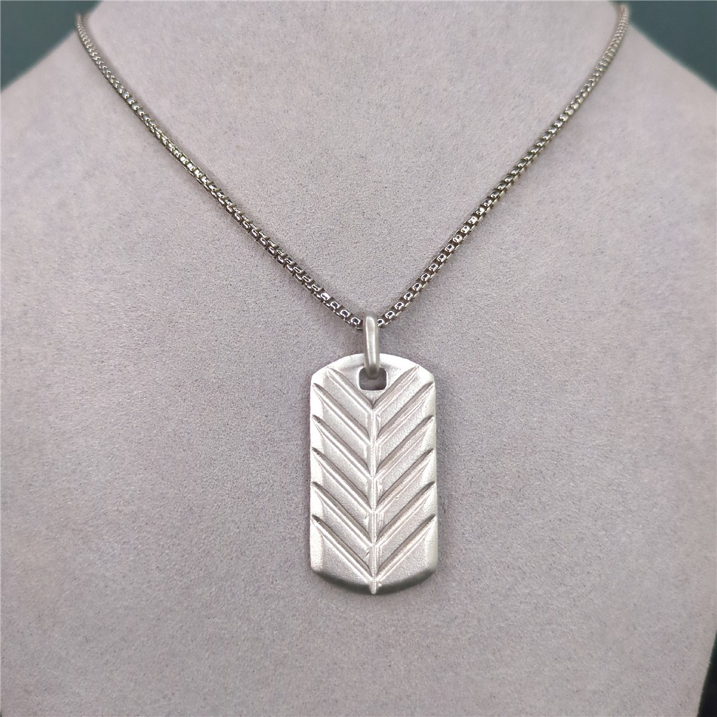 Sterling silver chev pattern p