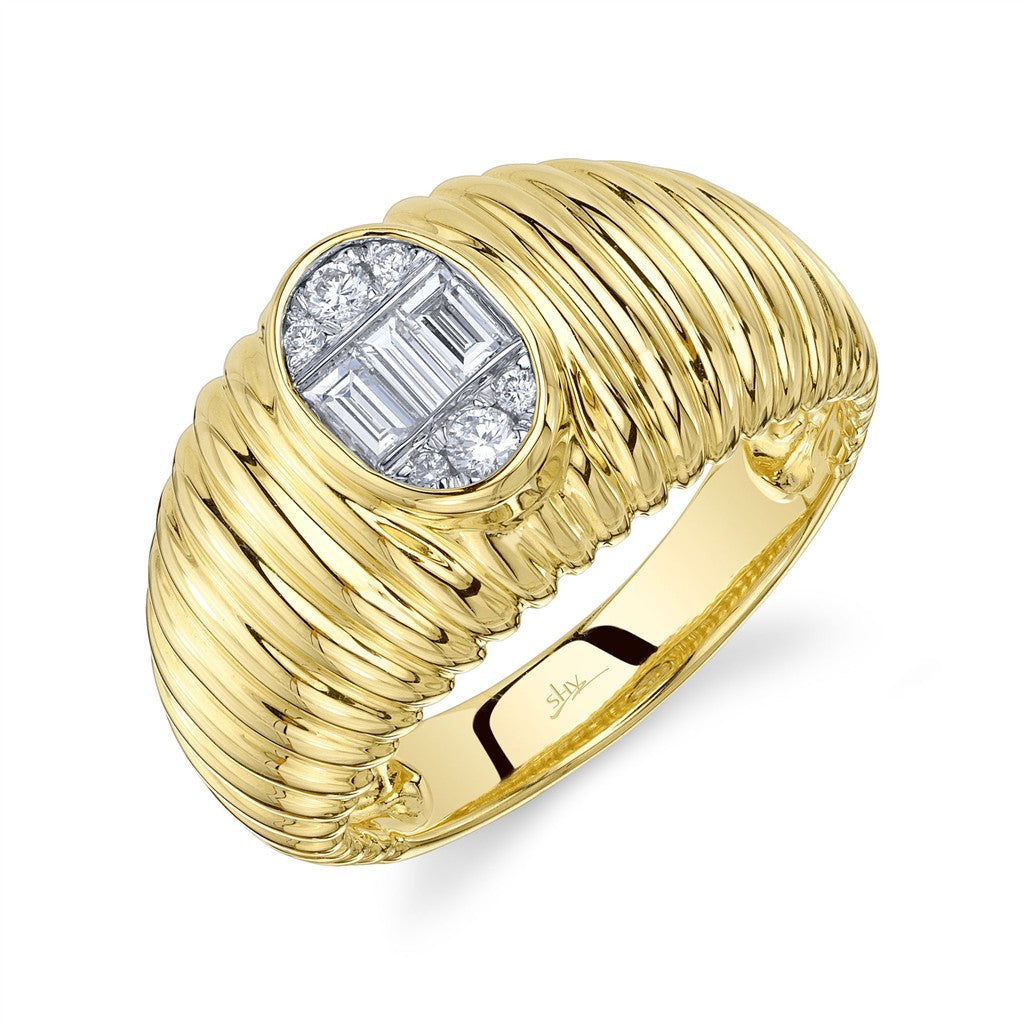 0.28CT 14K2T Y/W DIAMOND BAGUE