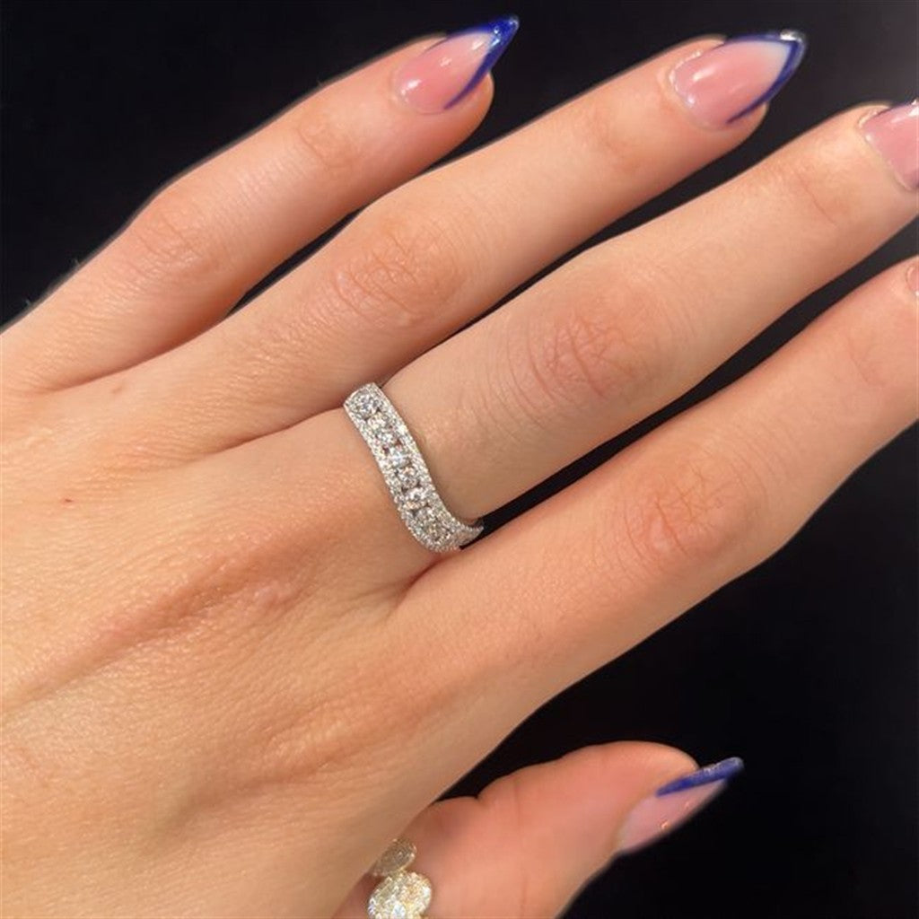 14kt white gold waves 0.88ctw