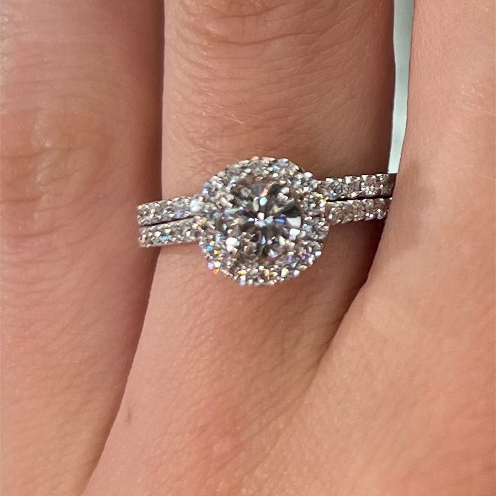 14kt white gold wedding set wi