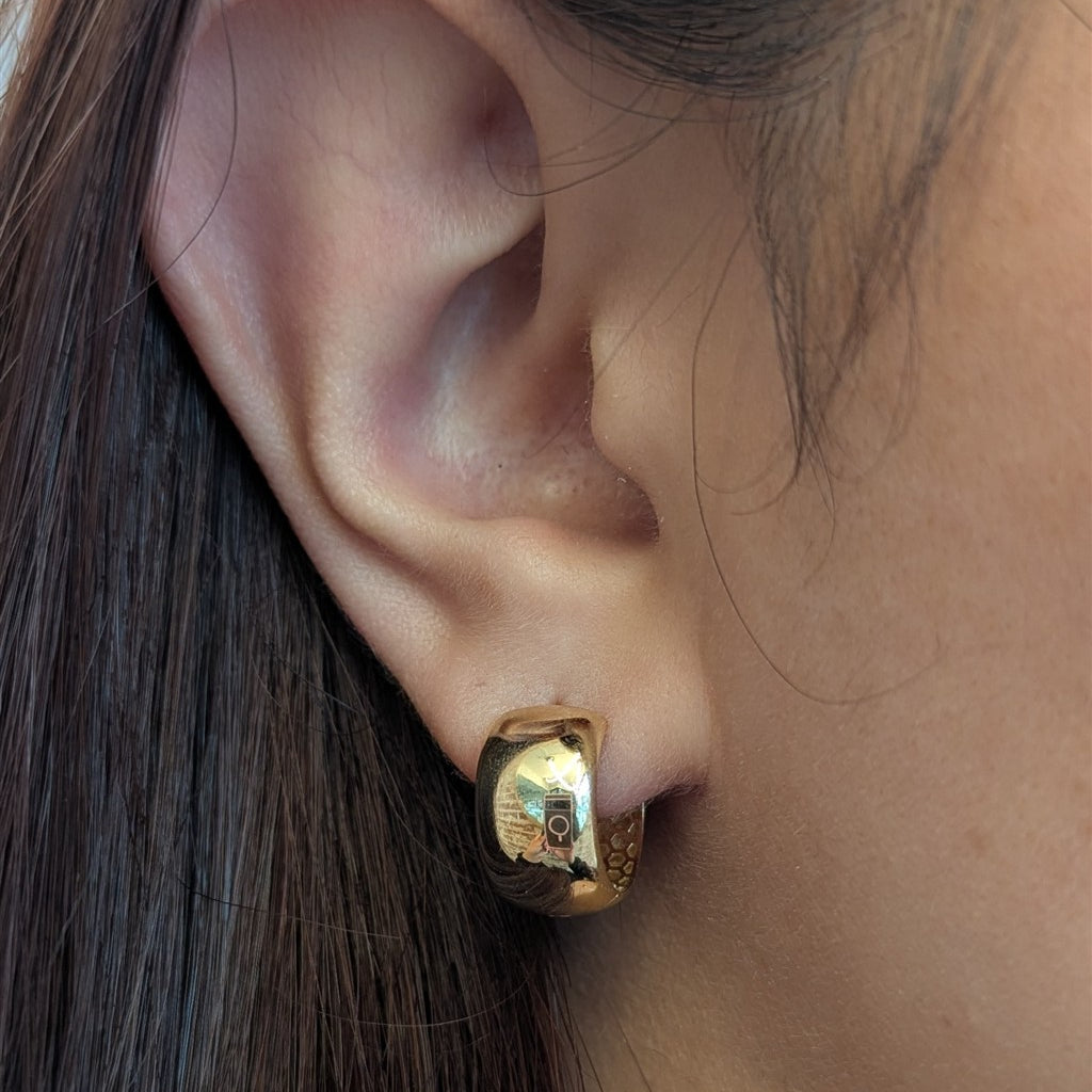 14kt YG 16mm polished hoops