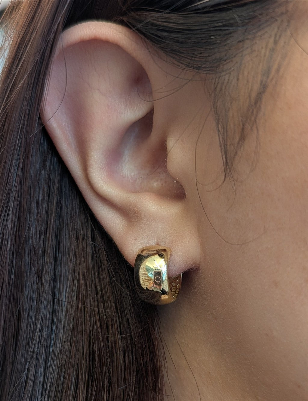 14kt YG 16mm polished hoops