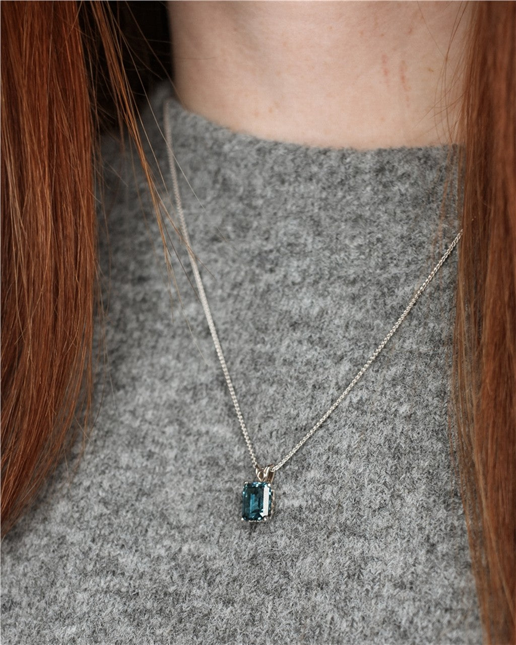 9x7 blue topaz pendant step cu