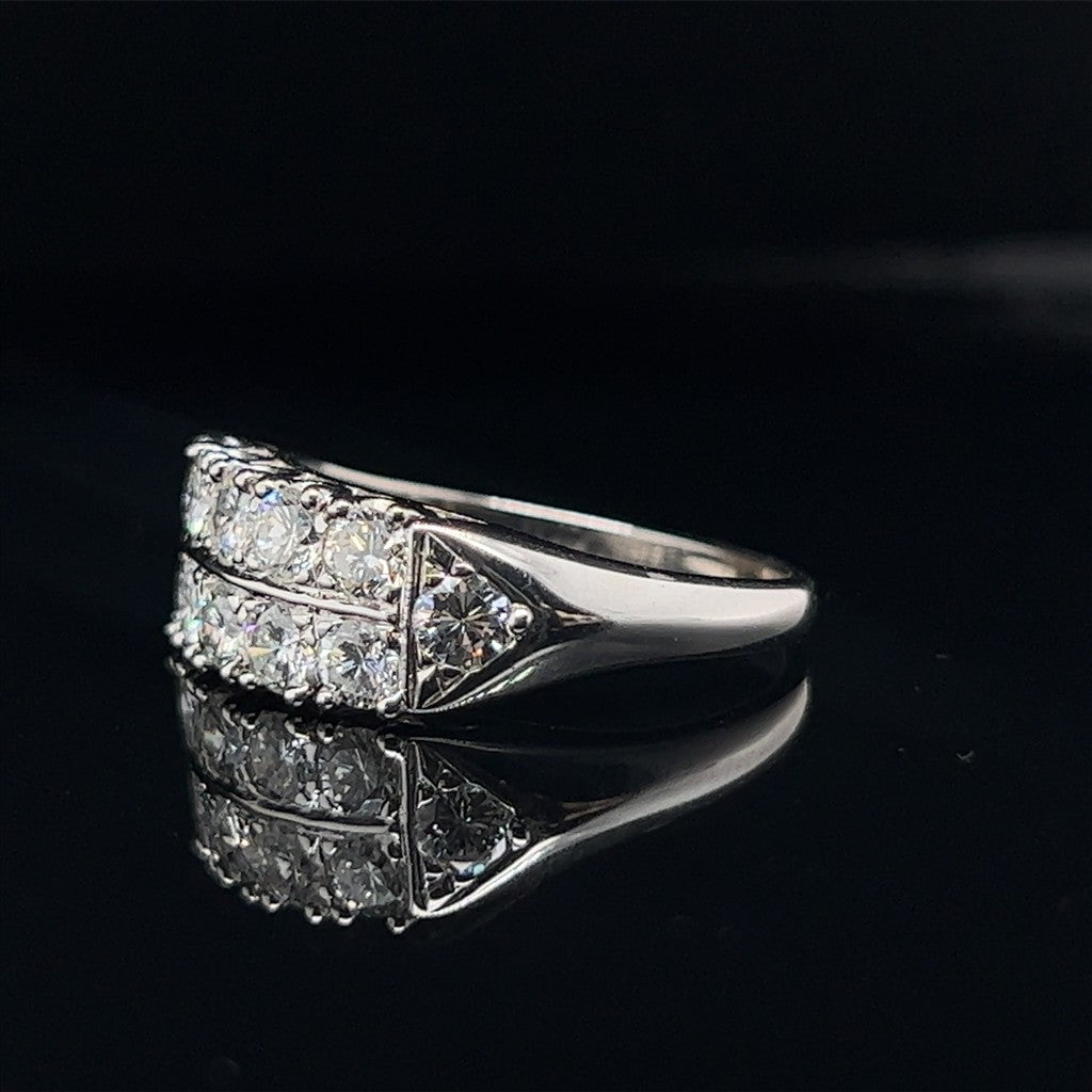 14kt white gold two-row annive