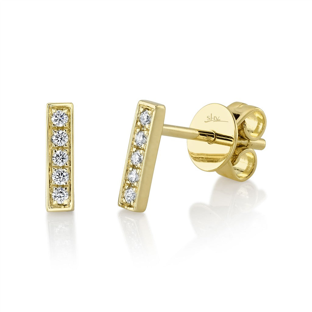 14kt yellow gold diamond bar s