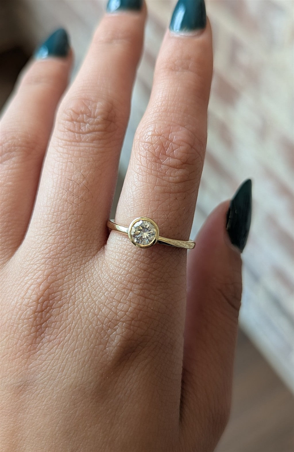 14kt Yellow Gold Bezel Set Lab