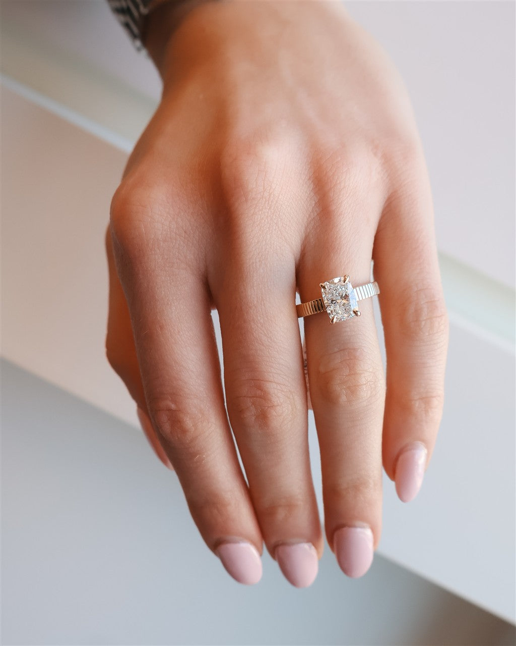 14kt yellow gold 2ct elongated