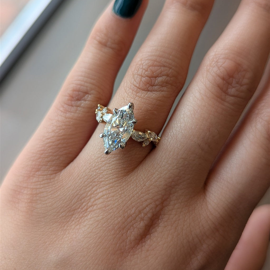 14kt yellow gold 2.10ct marqui