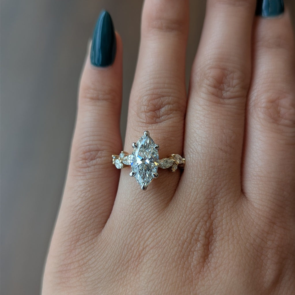 14kt yellow gold 2.10ct marqui