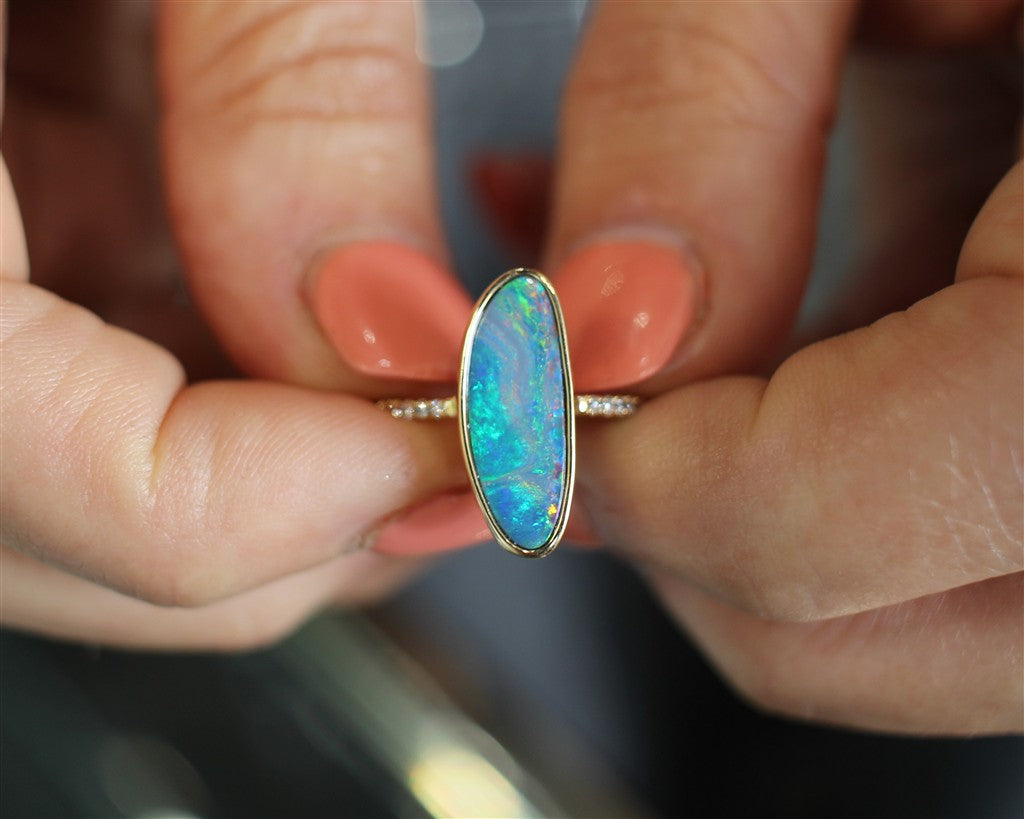 14KY Australian Opal Doublet R