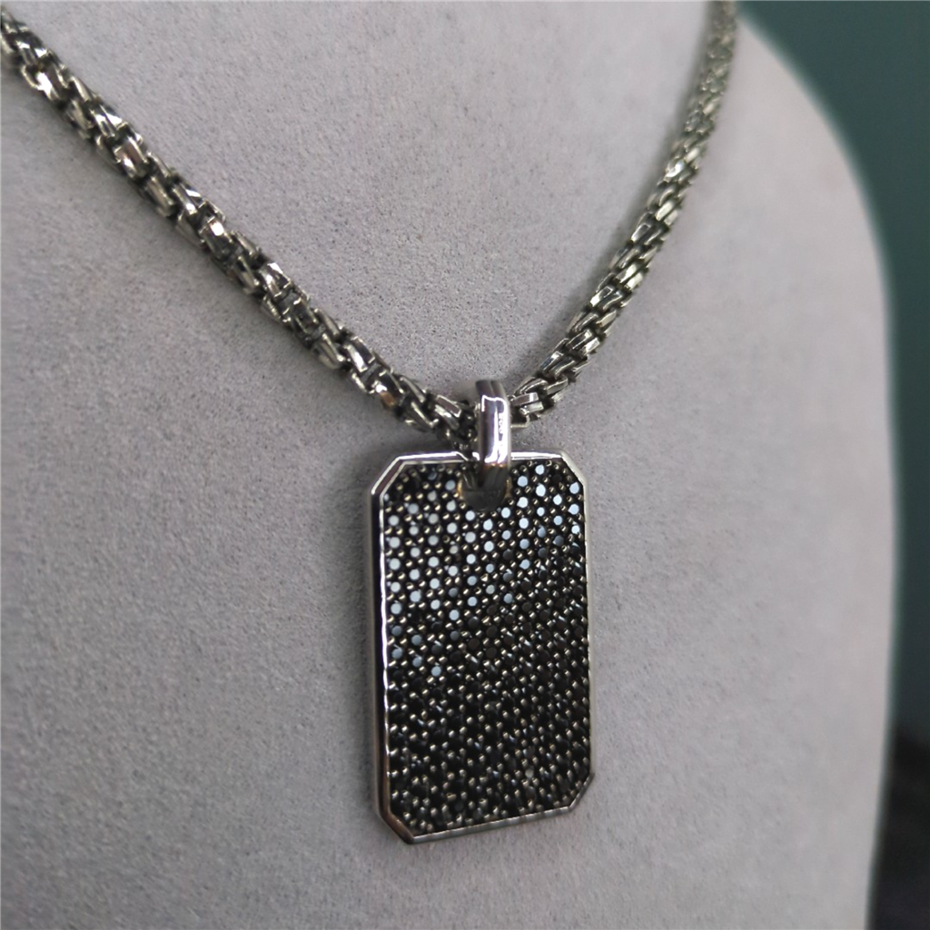 Sterling silver black 3ctw dog