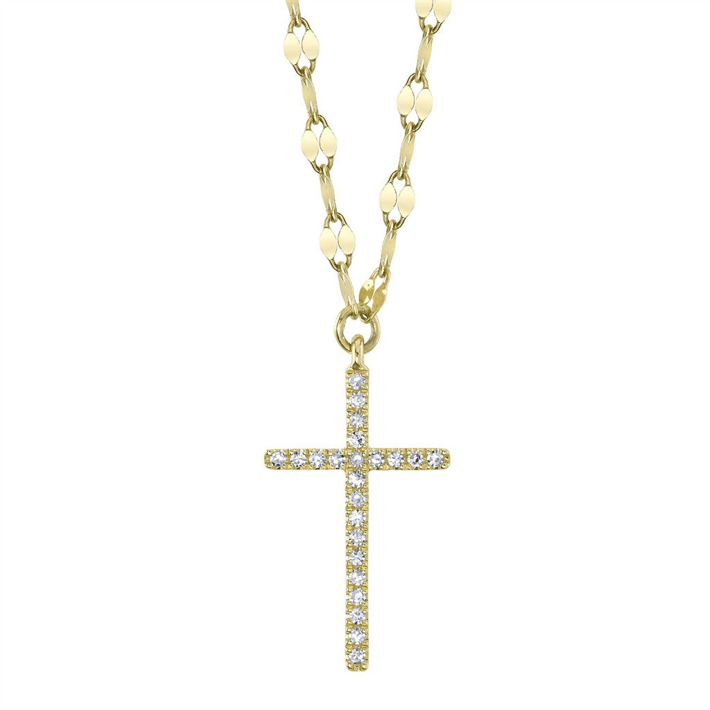 0.06CT 14K Y/G DIAMOND CROSS S