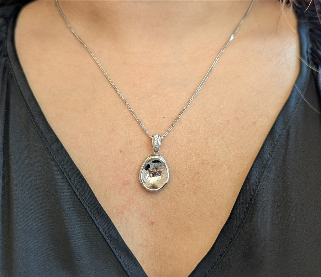 14kt white gold spoon shaped p