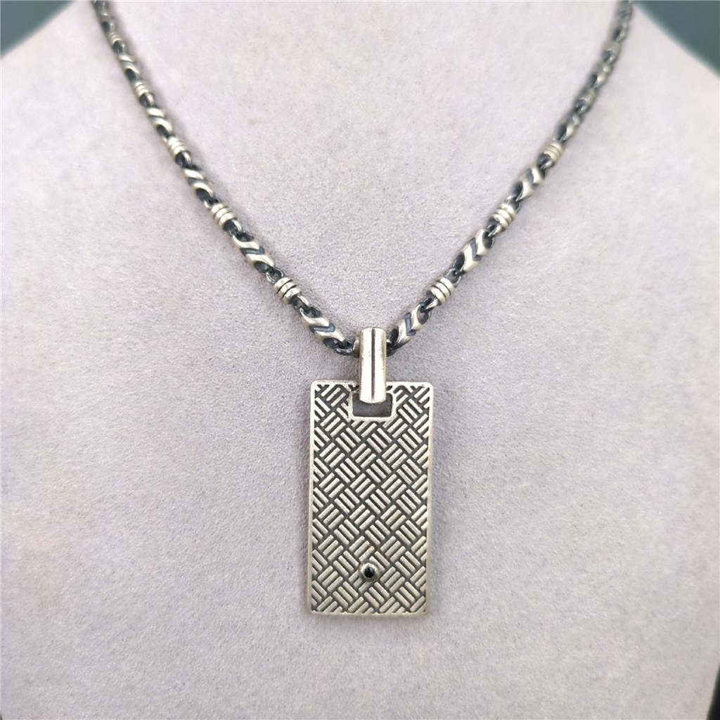 Sterling silver Oxidized Dog T
