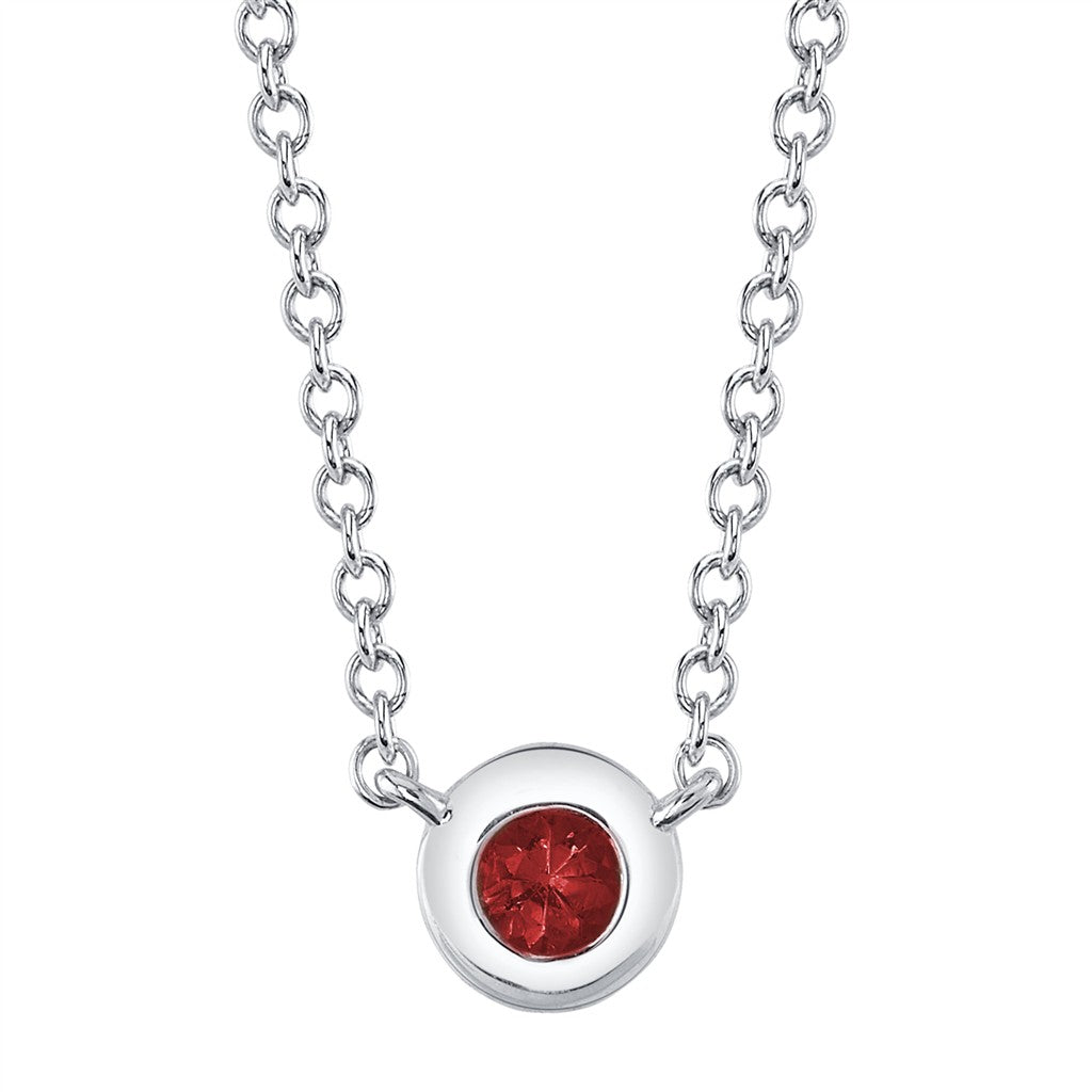 14KW 0.05CT Ruby Bezel Necklac