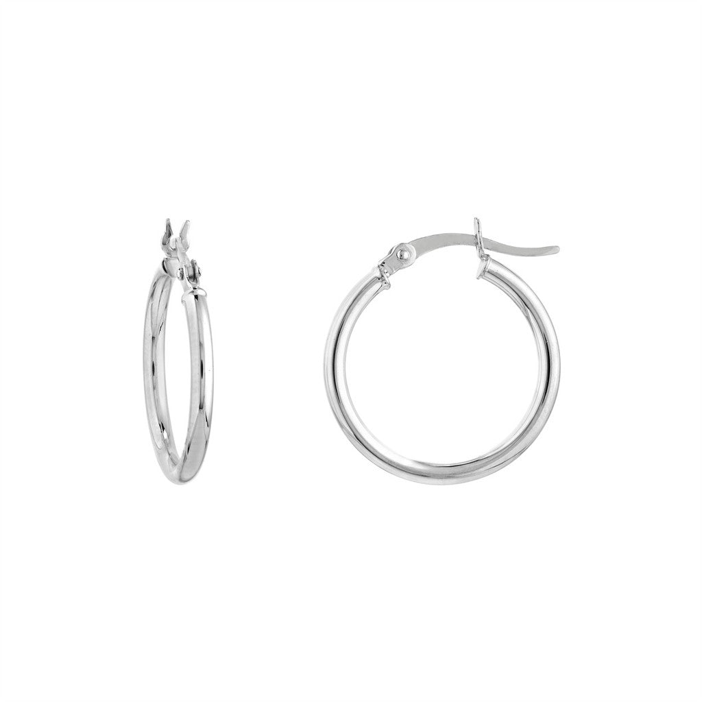 sterling silver 2x20 Round Hoo