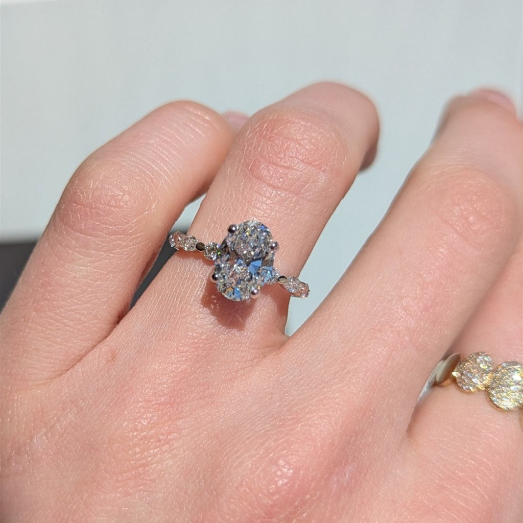 14K white gold engagement ring