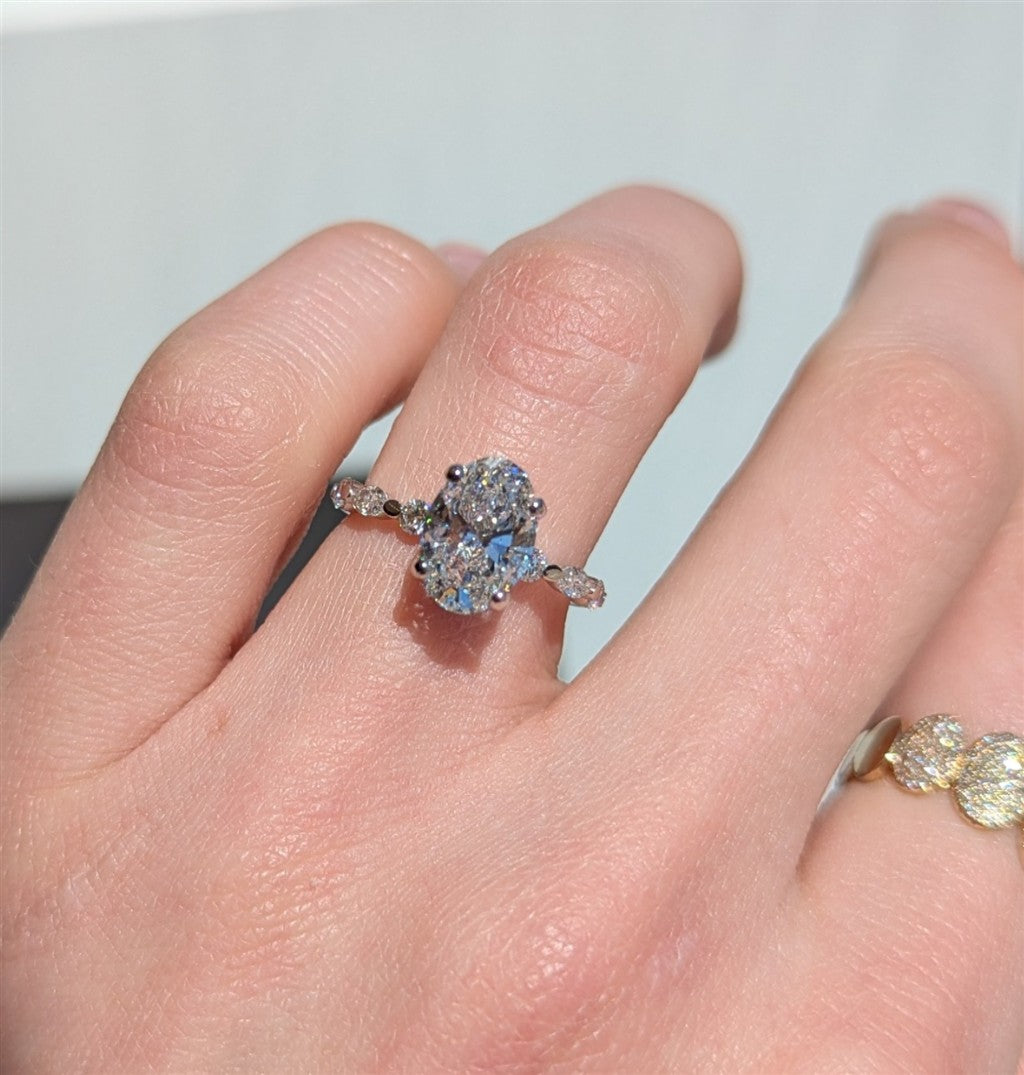 14K white gold engagement ring