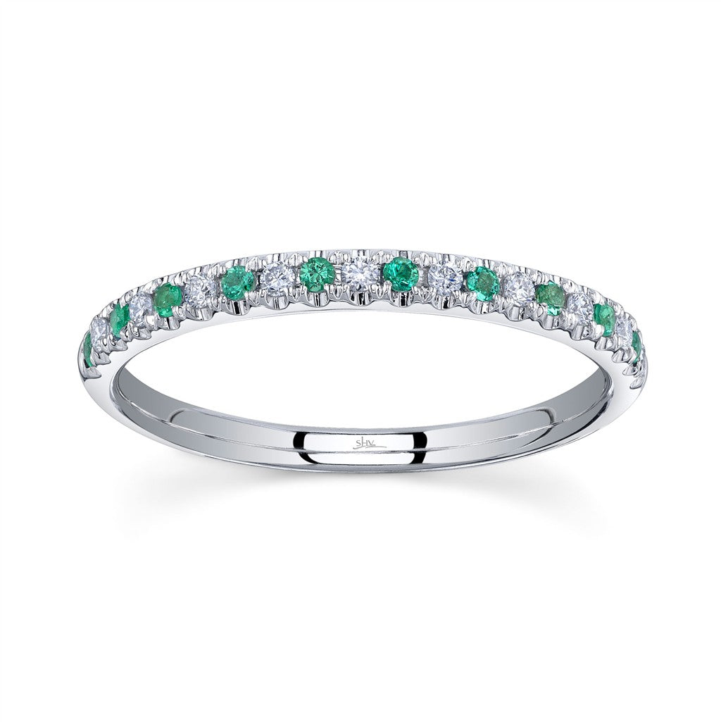 14KW 0.10CTW Emerald & 0.10CTW