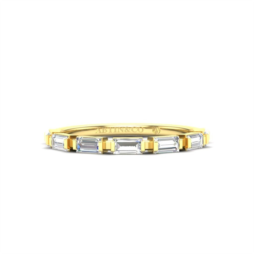 14kt Yellow Gold Emerald Cut D