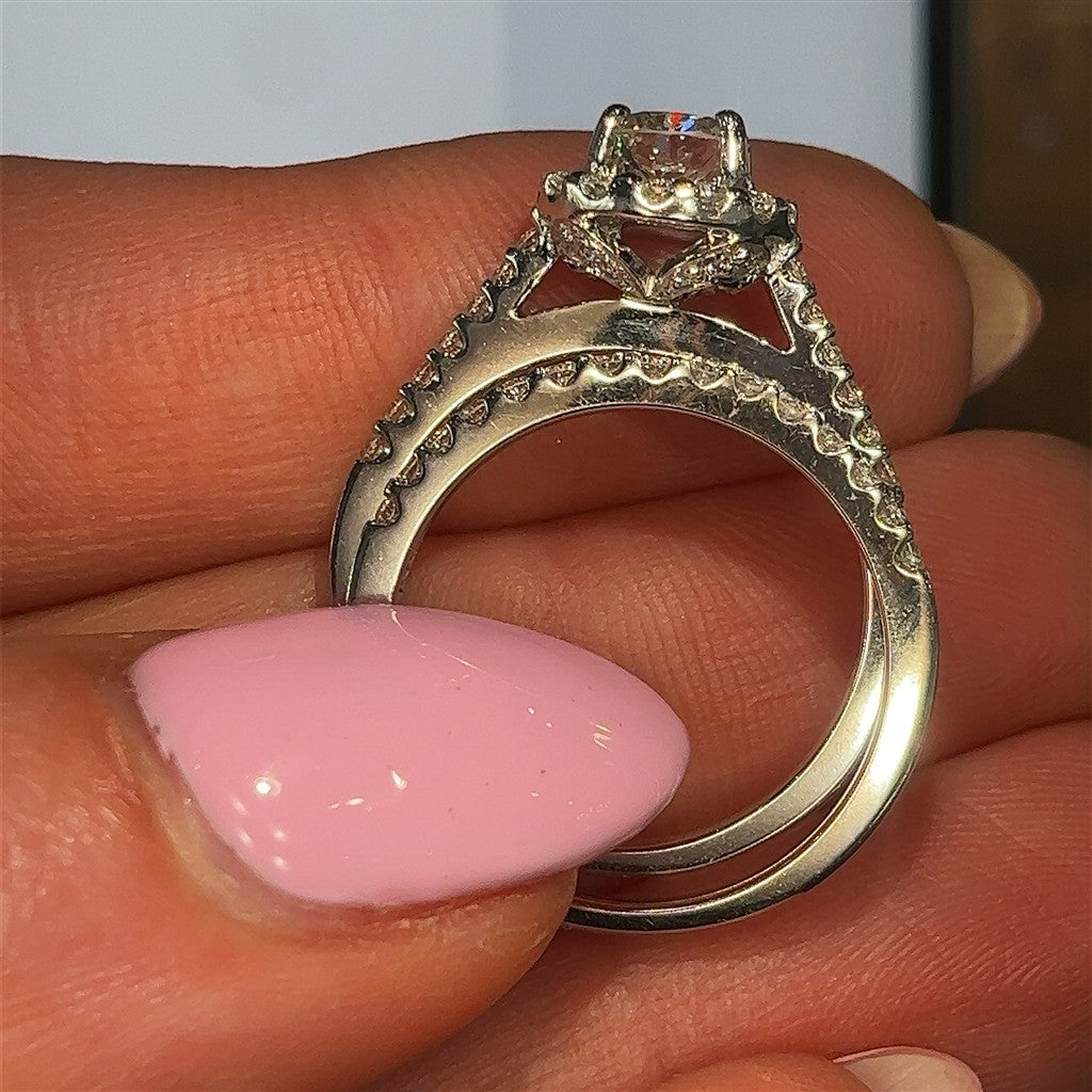 14kt white gold wedding set wi