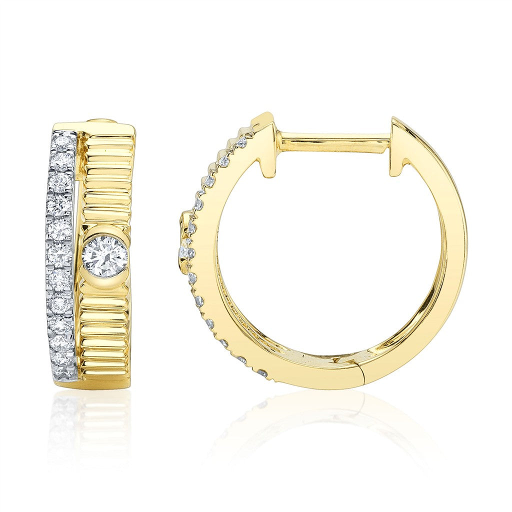 14KY 0.25CTW Diamond Ribbed Hu