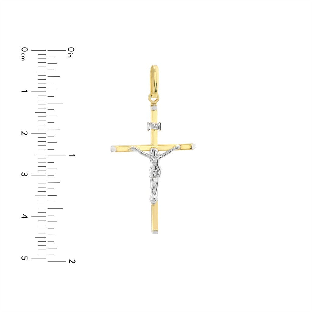 35mm diamond cut 2Tone Crucifi