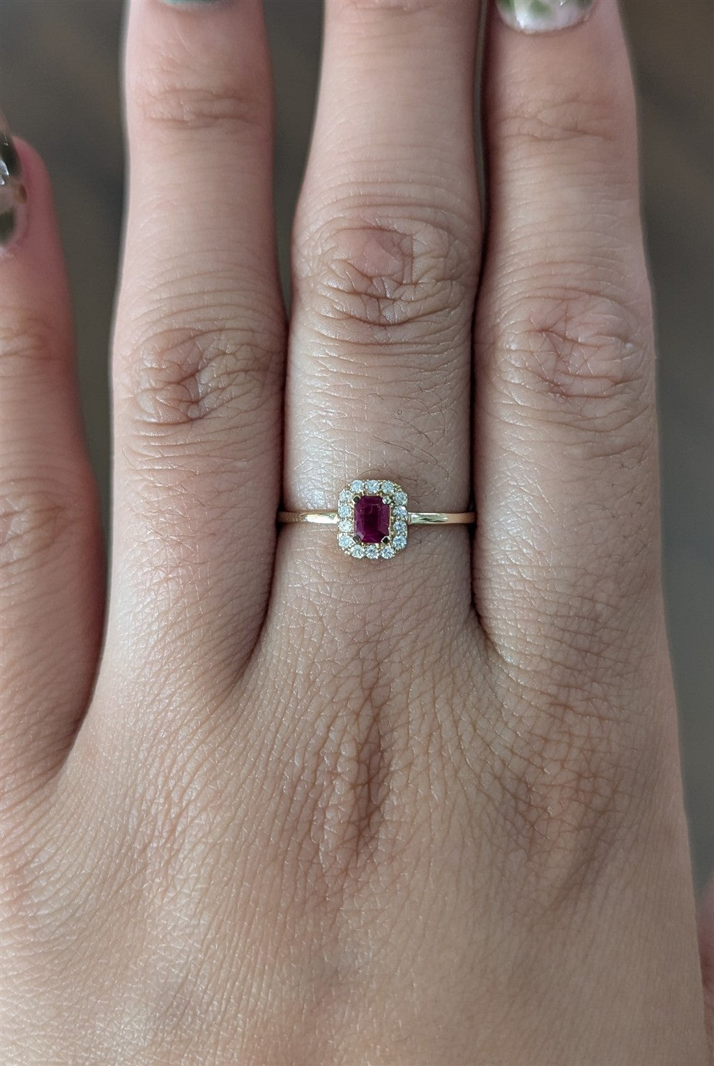 14ktYG ring with 0.25ct emeral