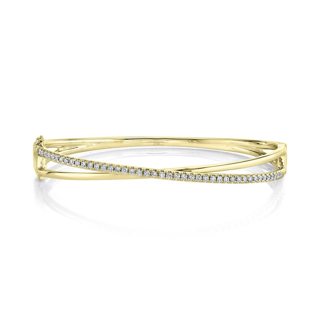 14K yellow gold diamond bridge