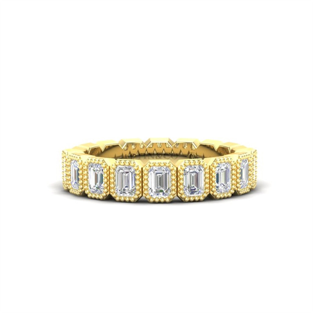 14KT YELLOW GOLD 9 EMERALD CUT
