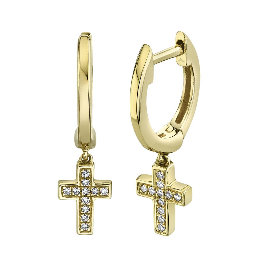 14KY 0.04CTW Diamond Cross Hug
