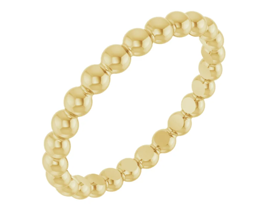 14K Yellow Gold Beaded Stackab