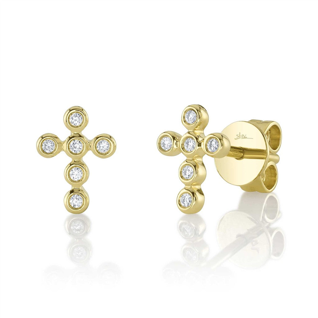 14kYG Dia(0.07ctw) Bezel Cross