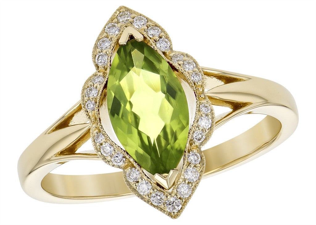 14Ky  .94CT Maquise Peridot wi