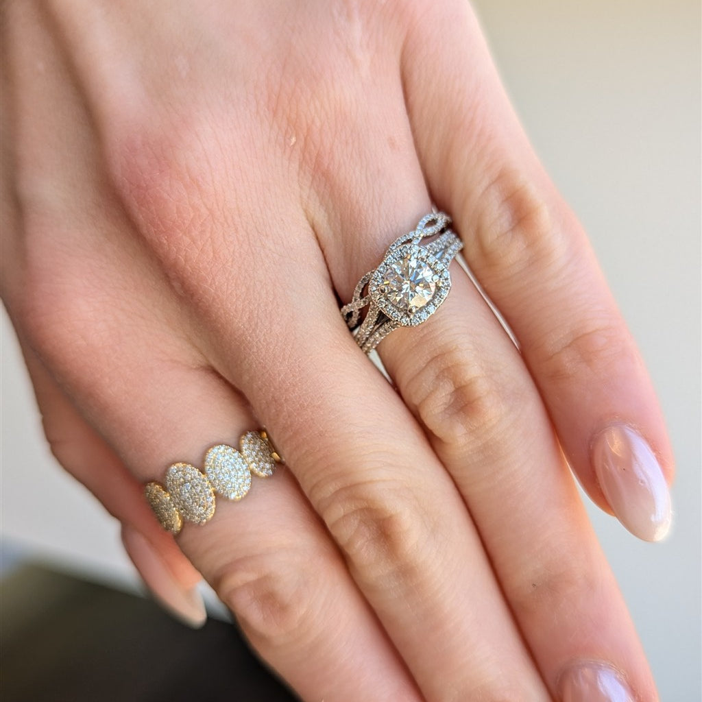 14kt white gold wedding set wi