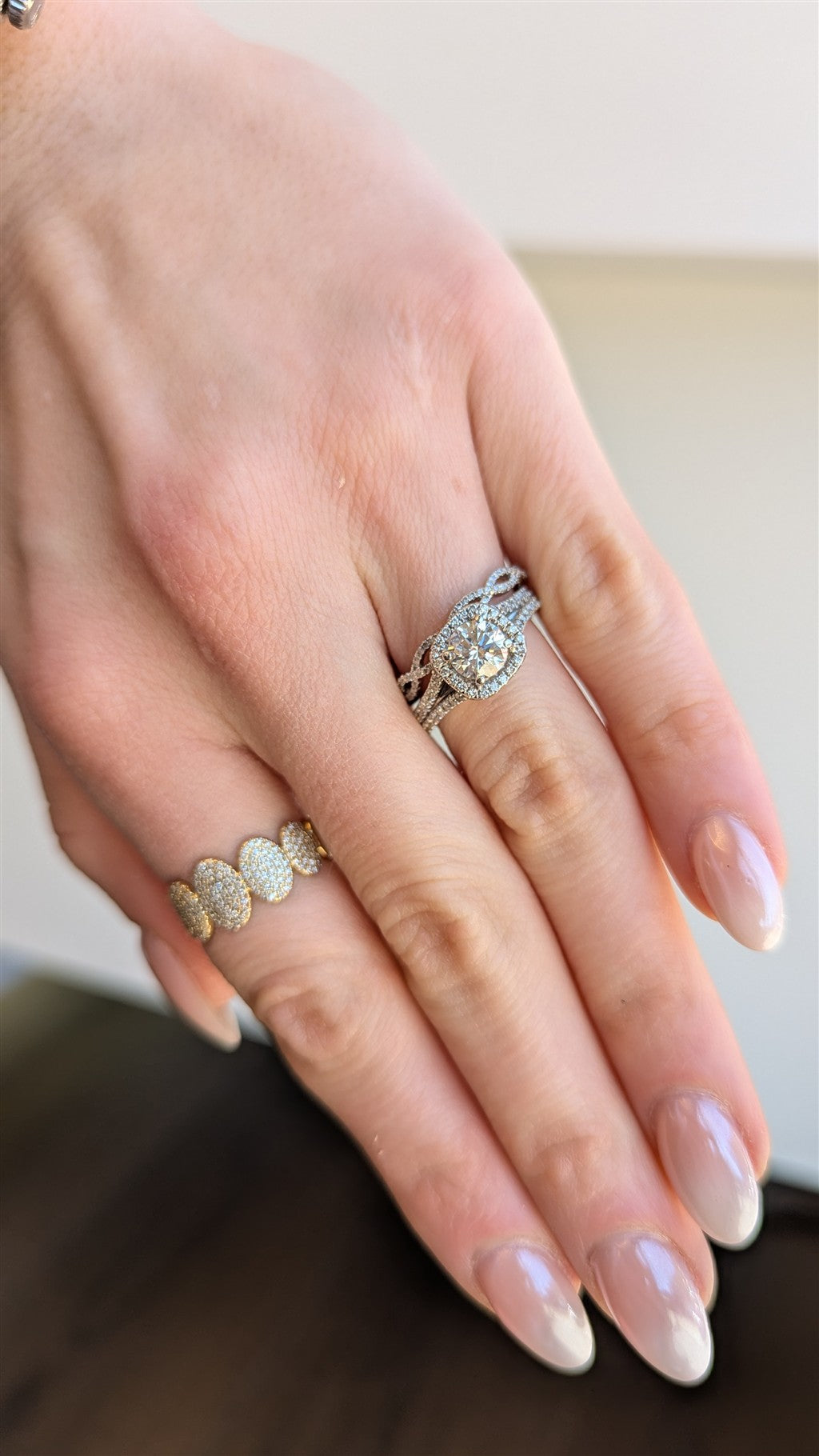 14kt white gold wedding set wi