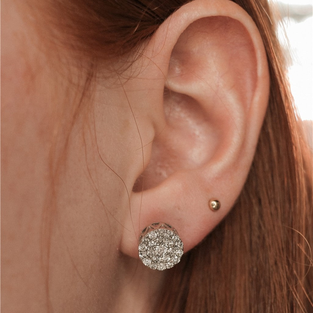 10KWG 1CTTW DIA CLUSTER EARRIN