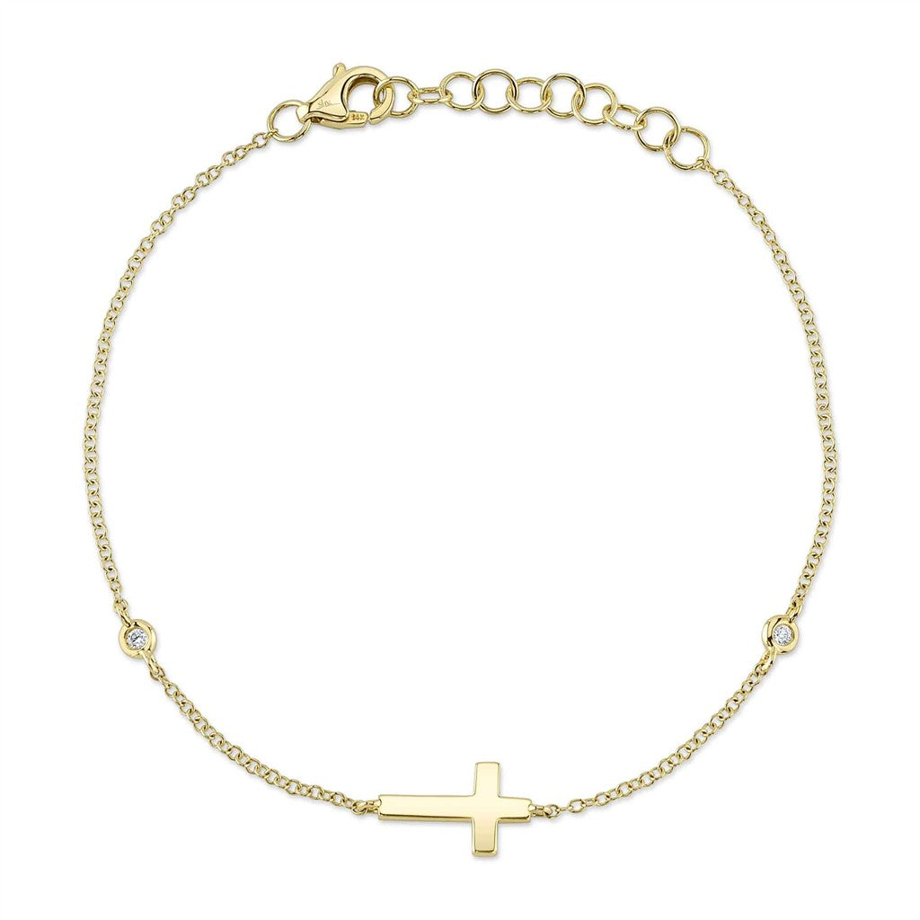 14KY .03CT Diamond Bezel Cross