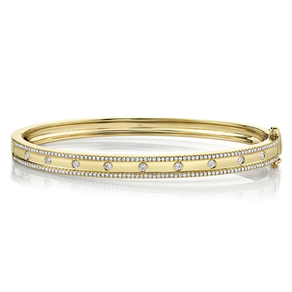14k yg 0.62ct diamond bangle b