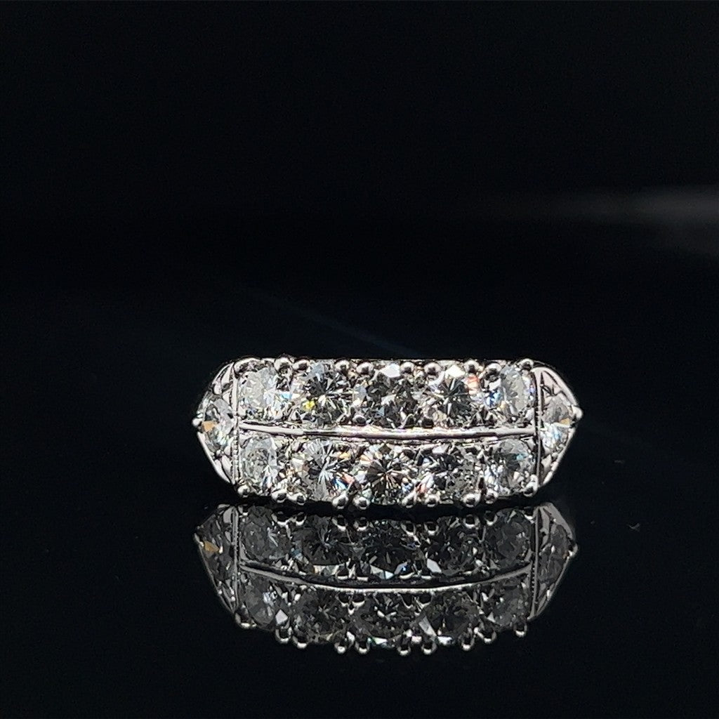 14kt white gold two-row annive