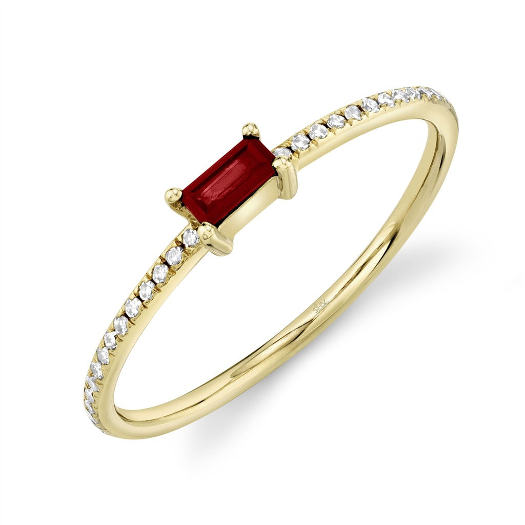 0.08CTW DIAMOND & 0.15CT RUBY
